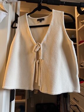 Misa Muse Cream Knit Tie-Front Camisole Vest